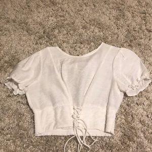Cropped Peasant Top